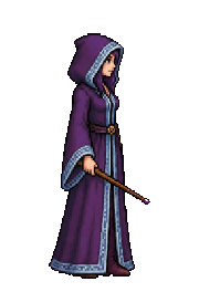 紫のローブに杖を持つ魔術師